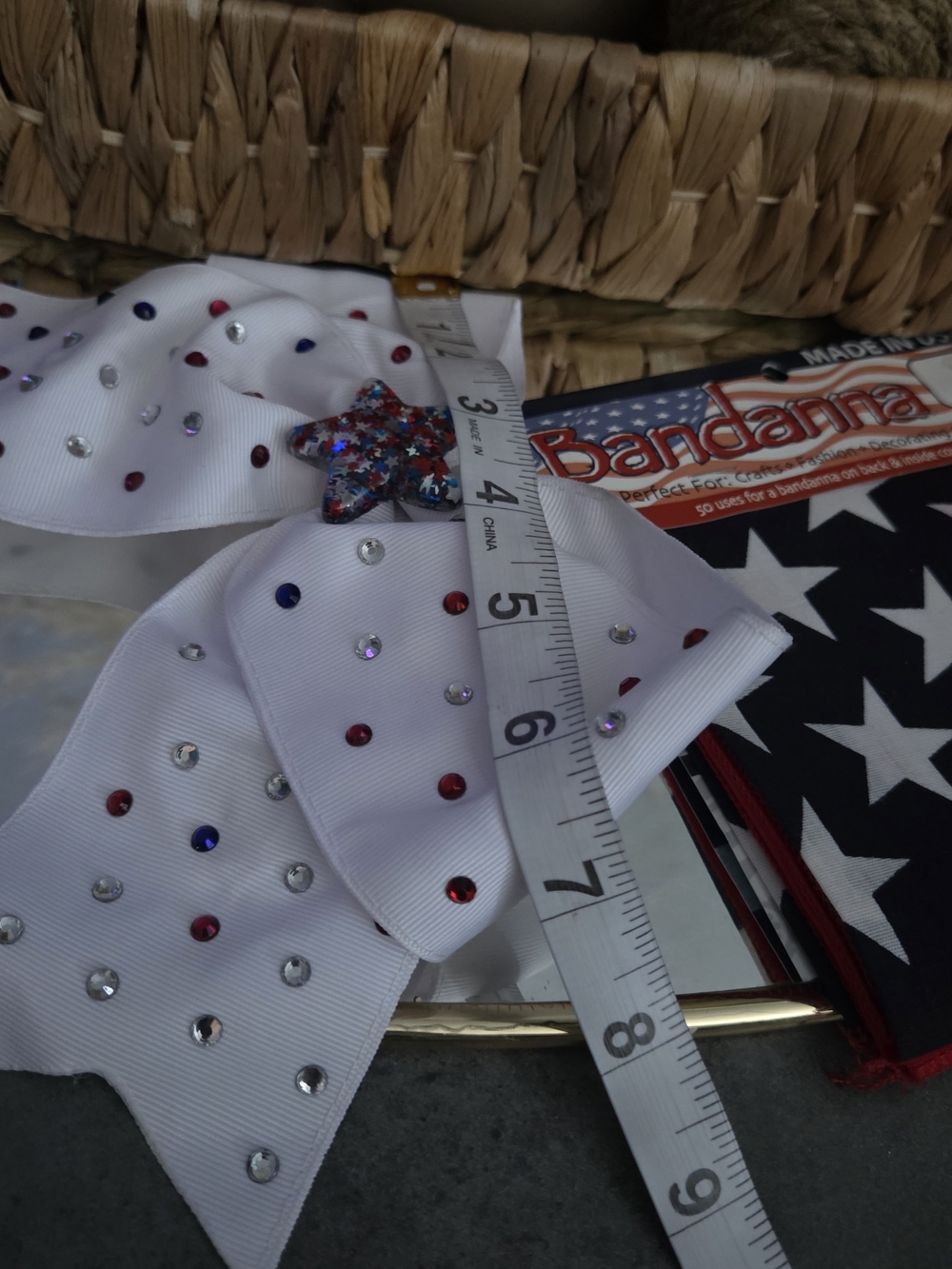 Patriotic Light Up LED Bow + USA Flag Bandanna - Picture 7 of 16